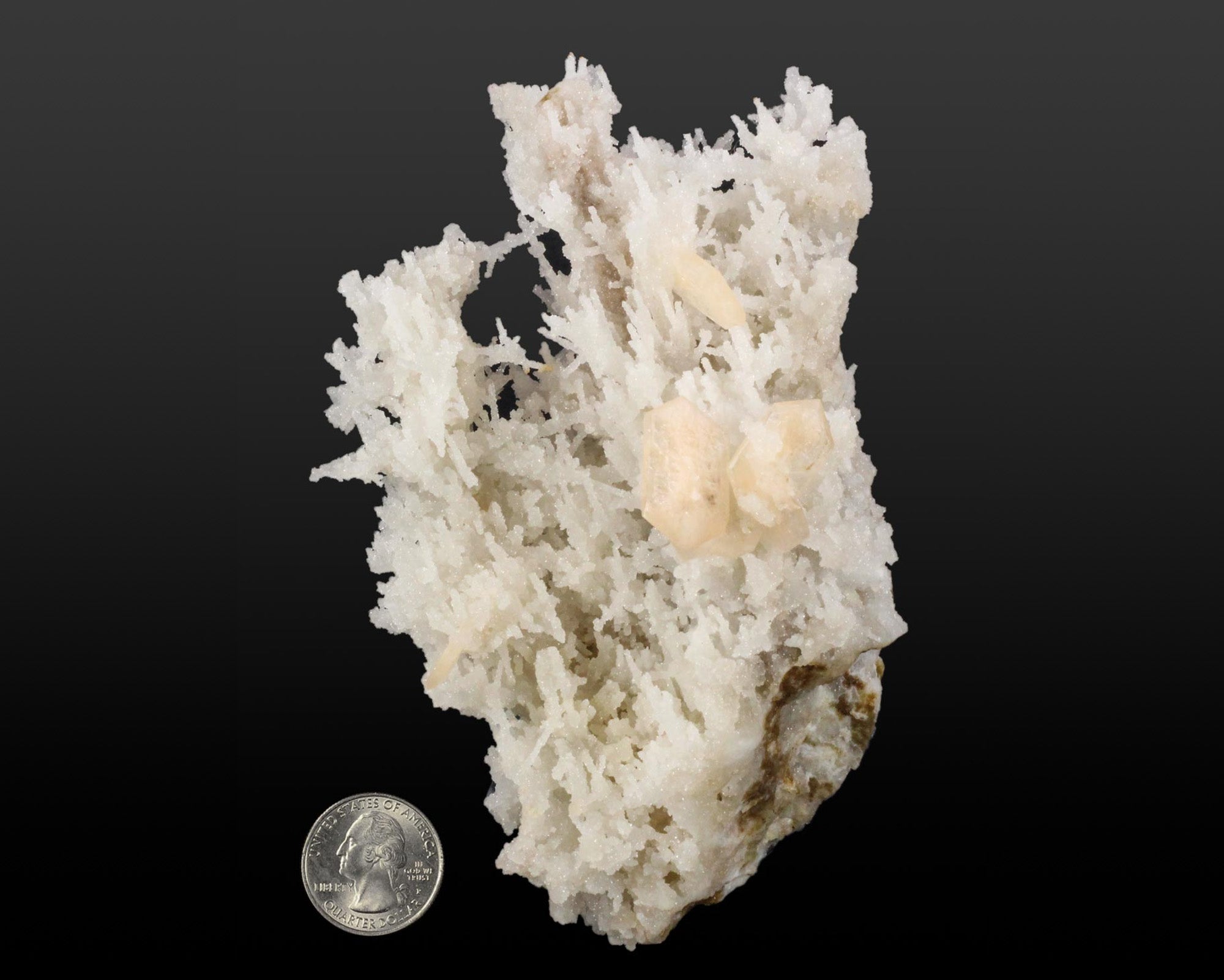 Stilbite on Chalcedony