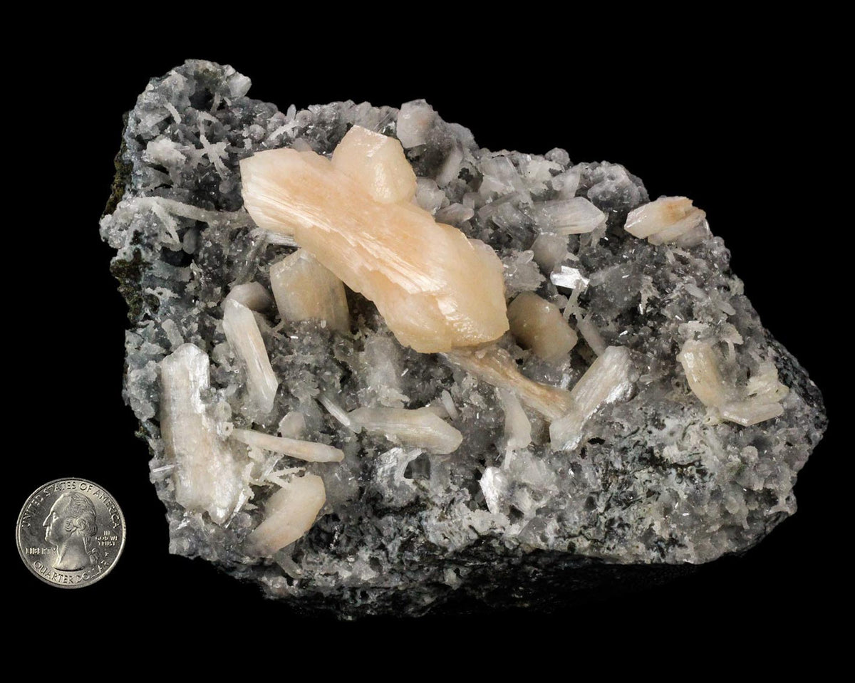 Stilbite on Chalcedony